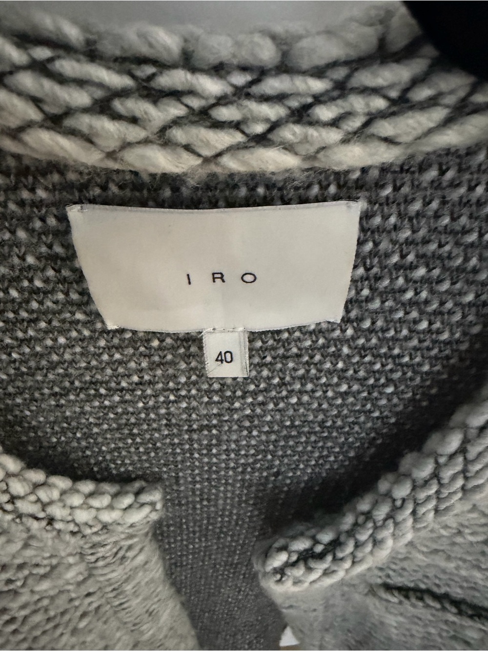IRO Paris Light Grey Refilia Wool Blend Boucle Knit Jacket Blazer